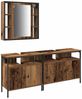 vidaXL Badezimmer Waschbeckenmöbel mit Regal 3 pcs Braun Holzwerkstoff 3332546 Bild 2