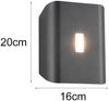 2er Set LED Außenwandleuchten Up and Down & Lichtfarbe einstellbar, H 20cm Bild 4