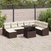 vidaXL Sofa Set mit Kissen 9 pcs Braun und Creme Poly-Rattan 3349054 Bild 1