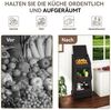 Puluomis Vorratsdose Vorratsdose Kartoffelbox, Gemüsebox mit Rollen, Kartoffelkiste, (Gemüsebehälter mit Belüftung und Brotfach, Aufbewahrung von Gemüse und Obst, Kartoffelbox braun schwarz) Bild 4