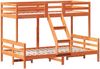 vidaXL Etagenbett 90x200/120x200 cm Wachsbraun Massivholz Kiefer 3207172 Bild 3