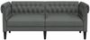 vidaXL Chesterfield-Sofa 2-Sitzer Dunkelgrau Stoff 372548 Bild 4