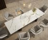 Esstisch Edge 300x100 Keramik Calacatta Luxe Weiß-Gold-Grau Pilier Edelstahl Graphit Bild 4