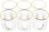 Almina Elisa 6 Teiliger Trinkgläser-Set 240 ml mit Goldumrandung Riffle Design Bild 3