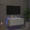 vidaXL TV-Wandschrank mit LED-Leuchten Weiß 80x35x31 cm 837281 Bild 3