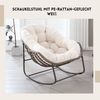 SeedWave Schaukelstuhl Übergroß mit PE-Rattan-Geflecht, 15 cm dickem Olefin-Fleece-Kissen, Lounge-Stuhl für Innen- und Außenbereich, Stilvolle Eierschalenform Bild 2