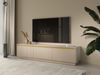 Bettso 'ROY' RTV-Schrank mit geriffelte Fronten, Holzwerkstoff Beige, 42x39x182 cm Bild 5
