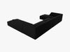 Micadoni Panorama-Ecksofa Ruby 7-Sitzer Rechts Samt Salvador Schwarz Bild 4