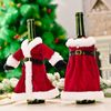 ABC Weinflaschenbezug, für Weihnachten, rot, Plüsch, 2 x 10 x 20 cm Bild 2