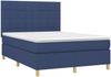 vidaXL Boxspringbett mit Matratze & LED Blau 140x200 cm Stoff 3135443 Bild 3