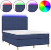 vidaXL Boxspringbett mit Matratze & LED Blau 140x200 cm Stoff 3135443 Bild 2