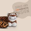 Nackenhörnchen Kinder Tier Schlafkissen Reisekissen Waschbar Kopfstütze U-Förmig Nackenkissen für Auto Zug Flugzeug weicher Kissenbezug Tiger Bild 4