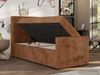 Boxspringbett 90x200 TILIO DUO inkl. Bettkasten & 7-Zonen Multipocket-Matratze, Modernes Jugendbett, Einzelbett - Orange Cord - H3 - Links Bild 4