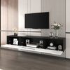 REDOM TV-Schrank 80x35x30 cm, mit intelligentem Farbwechsel-LED (Packung, 1-St, in Hochglanz Schwarz-Weiß, inkl. USB-Anschluss) Wandmontiert – schafft moderne Akzente und stimmungsvolles Licht Bild 3