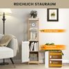 Badezimmerschrank schmal mit Lamellentür und verstellbarem Regal Badschrank Bambus Natur Bild 3