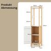 Badezimmerschrank schmal mit Lamellentür und verstellbarem Regal Badschrank Bambus Natur Bild 2