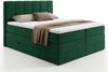 Boxspringbett Star XL mit 2 Bettkästen und Topper, mit Taschenfederkern- und Bonellfederkernmatratze, Doppelbett, Polsterbett aus Veloursstoff mit Stauraum (Grün (Kronos 19), 180 x 200 cm) Bild 2