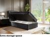 MEBLINI Boxspringbett DALIA 80x200 cm mit Bettkasten - H3/Schwarz Samt Gepolstert Einzelbett mit Topper & Taschenfederkern-Matratze - 80x200 Rechts Bild 5