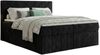Boxspringbett RALF 120 x 200 cm mit Bettkasten, Topper und gepolstertem Kopfteil. Farbe: Schwarz , Härtegraden: H2 , Topper: Visco-Topper Bild 2