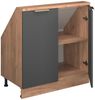 Küchenschrank für Dachschrägen R-Line Anthrazit-Gold/Goldkraft Eiche 80 cm mit 2 Türen Vicco Bild 3