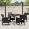 vidaXL Garten Essgruppe mit Kissen 5 pcs Schwarz Poly-Rattan 3379752 Bild 4