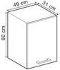Hängeschrank R-Line Schwarz Hochglanz 40 cm Vicco Bild 3
