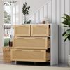 Kommode mit Rattanfronten, 4 Schubladen, 80 x 38 x 80 cm, Natur/Weiß Bild 5