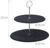 Relaxdays Etagere Schiefer 2 Etagen Bild 5