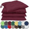 NatureMark 4er Set Stuhlkissen mit Bändern Gr. 40x40 cm Sitzkissen gefüllt, Bordeaux rot Bild 2