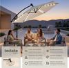tectake Ampelschirm Sonnenschirm mit Doppeldach und LED Solar-Beleuchtung, 3x3 m, Balkonschirm Artemis, für Außen in Beige, 360° drehbar, wasserabweisend, neigbar, Kurbel, inkl. Schutzhülle Bild 2