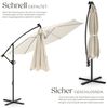 tectake Ampelschirm Sonnenschirm mit Doppeldach und LED Solar-Beleuchtung, 3x3 m, Balkonschirm Artemis, für Außen in Beige, 360° drehbar, wasserabweisend, neigbar, Kurbel, inkl. Schutzhülle Bild 3