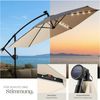 tectake Ampelschirm Sonnenschirm mit Doppeldach und LED Solar-Beleuchtung, 3x3 m, Balkonschirm Artemis, für Außen in Beige, 360° drehbar, wasserabweisend, neigbar, Kurbel, inkl. Schutzhülle Bild 4