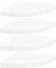 Bücherregal Wand 4 pcs, Eck-Schweberegale Weiß 35 x 35 x 3,8 cm MDF Bild 2