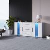 Sideboard 140x35x70 cm, weiß, mit 16‑Farben LED & 3 Schubladen Bild 4