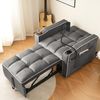 Merax 3-in-1 Ausziehbares Einzel-Schlafsofa – Mit Getränkehaltern und Handyhalter, Sofa-Liegestuhl, Schlafstuhl, Sessel, Dunkelgrau Bild 3