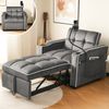 Merax 3-in-1 Ausziehbares Einzel-Schlafsofa – Mit Getränkehaltern und Handyhalter, Sofa-Liegestuhl, Schlafstuhl, Sessel, Dunkelgrau Bild 2