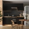 Küchenzeile Fame-Line Schwarz gestreift/Goldkraft Eiche 200 cm , AP Eiche Vicco Bild 3