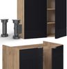 Küchenzeile Fame-Line Schwarz gestreift/Goldkraft Eiche 200 cm , AP Eiche Vicco Bild 4