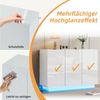 REDOM Sideboard Anrichte Weiß Hochglanz Wohnzimmerschrank (Buffetschrank, Küchenmöbel, Anrichte, Wohnzimmerschrank, 1 St, 3 Türen), mit LED-Licht Bild 4