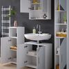 Badmöbel-Set Irma Weiß Hochglanz mit Einsätzen 4 Teile, mit Hochschrank Vicco Bild 5