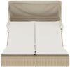 vidaXL Doppel-Sonnenliege mit Dach und Auflagen Beige Poly Rattan 368641 Bild 3