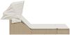 vidaXL Doppel-Sonnenliege mit Dach und Auflagen Beige Poly Rattan 368641 Bild 4