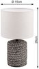 LED Tischleuchte Keramik mit Stoffschirm in Beige, Höhe 26cm Bild 4