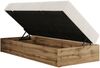 Boxspringbett, Einzelbett WOOD ZERO 90 x 200 cm, Hotelbett ohne Kopfteil, Bett mit Stauraum, 7-Zonen Multipocket-Matratze - Beige Cordstoff - H4 - Topper Visco Bild 5