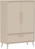 PAIDI Kleiderschrank EEFJE in Beige mit Schublade und Türen, verschiedene Ausführungen (B/H/T ca. 95-123/139-204/41-57cm, mit 2 oder 3 Türen + Tiny-Variante) stabiler Drehtürenschrank aus Holz, mit Soft-Close-Funktion Bild 2