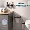 bremermann Bad-Accessoires Set SAVONA 4tlg. bestehend aus 1x Seifenspender, 1x Becher, 1x WC-Garnitur, 1x Kosmetikeimer aus Kunststoff in Taupe Bild 2