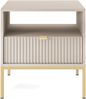 Selsey 'Vellore' Nachttisch mit Schublade, Greige mit goldenen Beinen, ca. 56 x 54 x 39 cm Bild 5