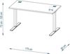 Schreibtisch >e-desk< in Eiche/weiß- 175x72x80 (B/H/T) elektrisch verstellbar Bild 4