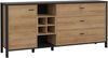 Sideboard Kommode HIGH ROCK 186 cm Riviera Eiche Optik /Schwarz, Forte Bild 3