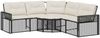 vidaXL Gartensofa in L-Form mit Kissen und Fußbank Schwarz Poly Rattan 365892 Bild 2